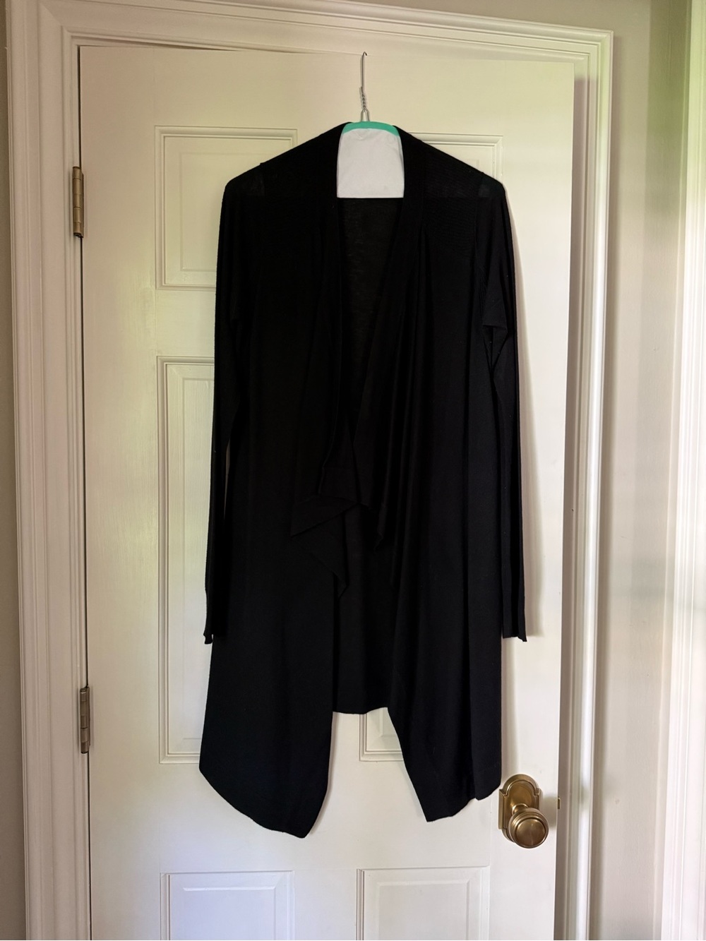 Vince Black Draped Open-Front Cardigan